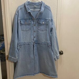 Terra & Sky Light Blue Denim Dress 4X
